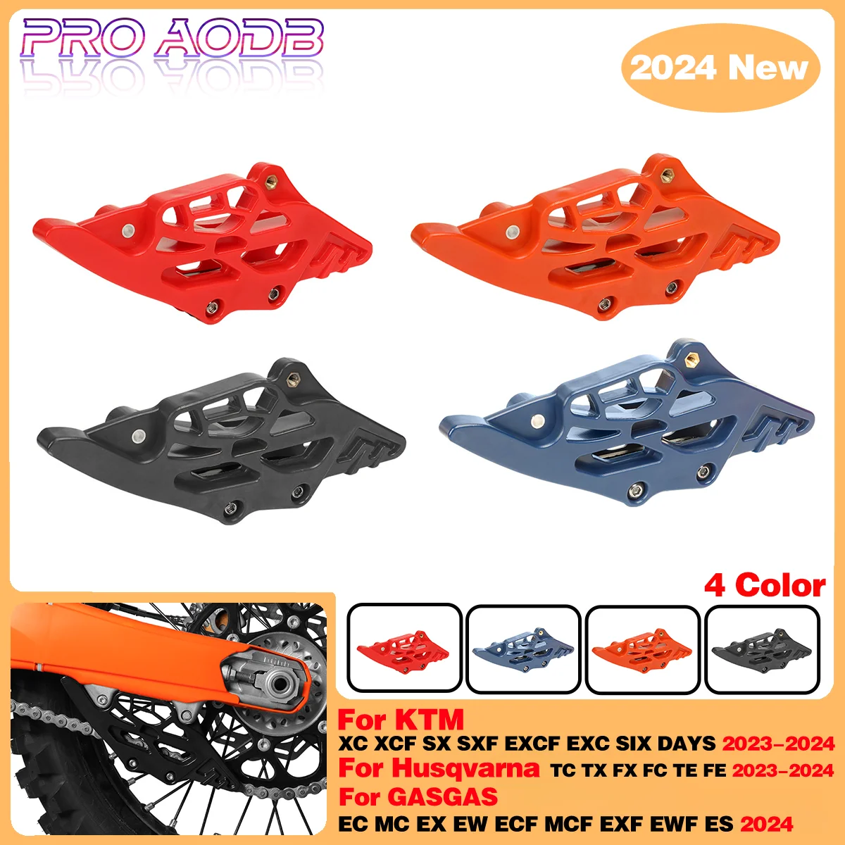 

For KTM EXC 300 EXC-F 350 500 EXC150 2024 Motorcycle Rear Chain Guide Guard Cover SX SX-F XC XC-F 125 250 300 350 450 2023-2024