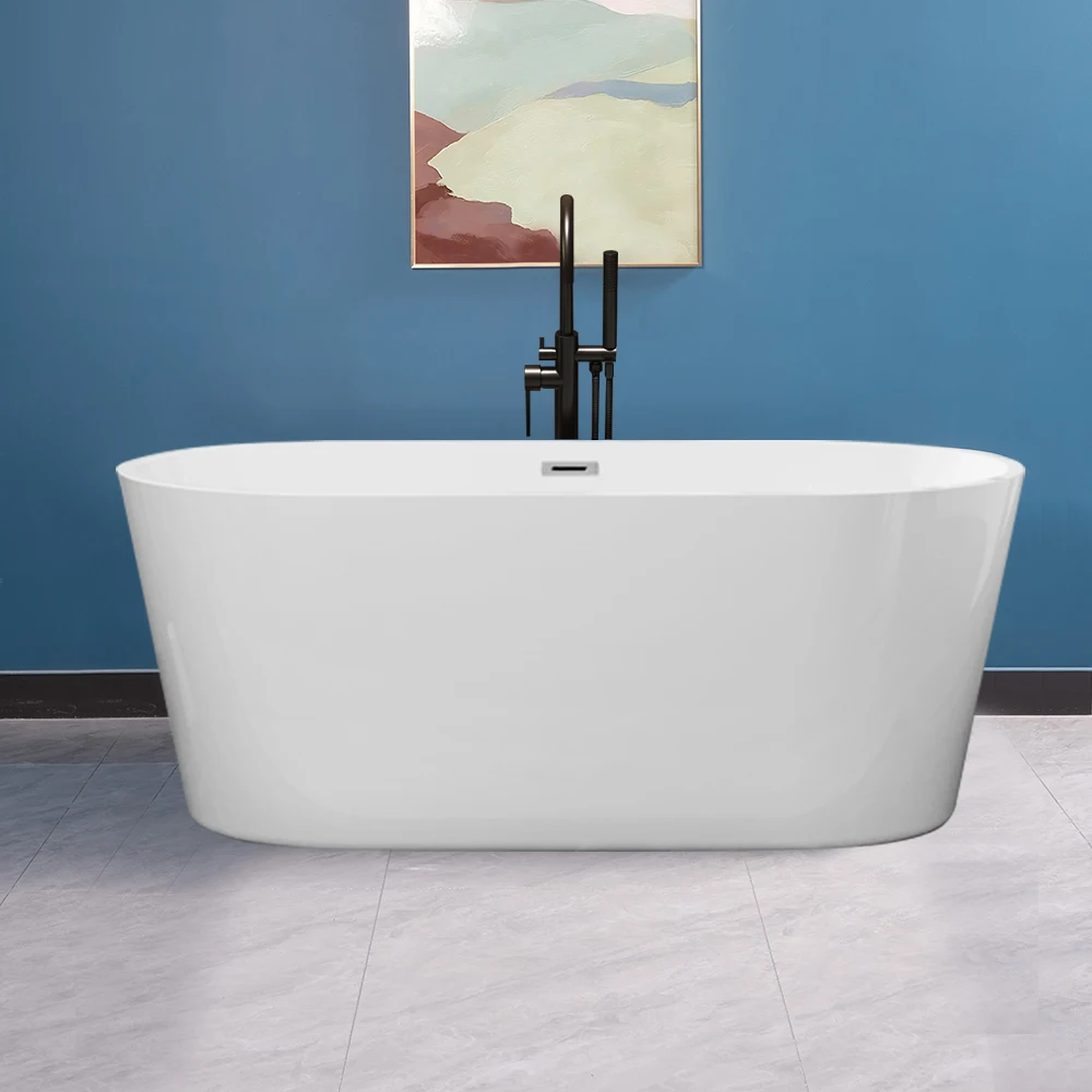 

STLFModern Freestanding Acrylic Ice Spa Bath Indoor Soaking OvalAlcoveCold Plunge Athlete Massage Tub Bathroom Apartment Drainer