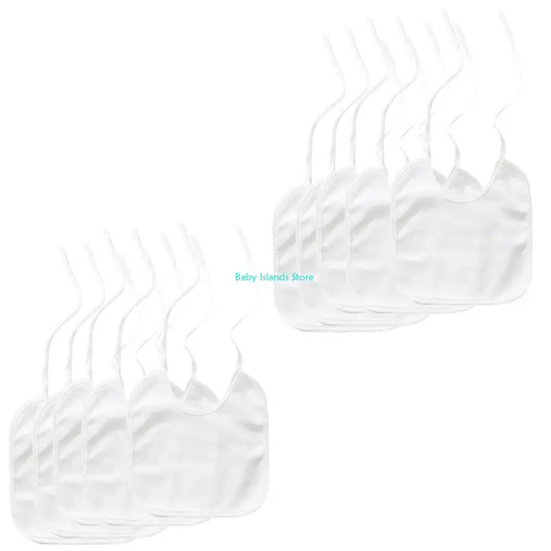 

K92D Baby Drool Bibs Adjustable Straps Baby Painting Bibs Cotton for Teething Feeding