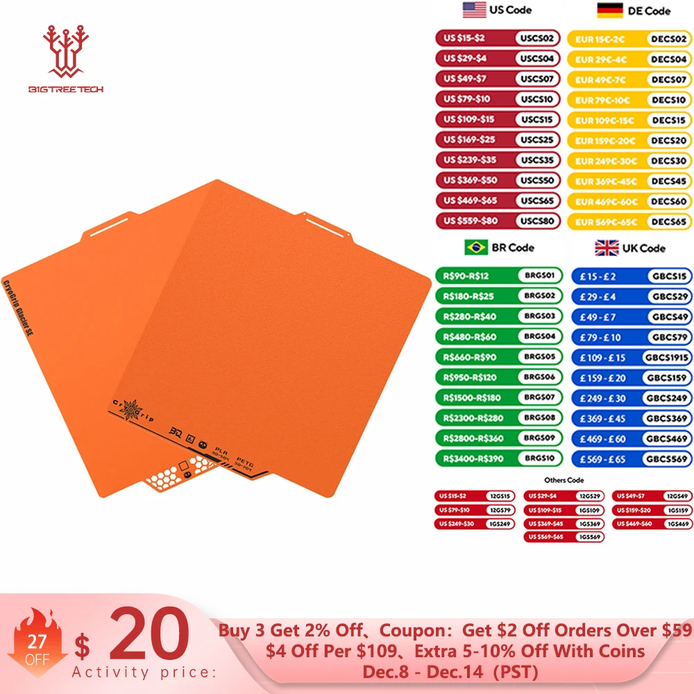 �y�Z�[�����zBIGTREETECH Panda�r���h�v���[�g CryoGrip Pro�N�[���v���[�g�A�b�v�O���[�h BambuLab P1 A1 X1 A1 MINI Prusa XL MK4 MK4S MK3 MK3S CORE One�Ή�