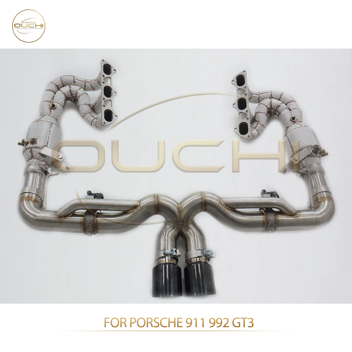 

OUCHI Factory Direct Sales Full Catback for Porsche 911 992 GT3 Without Flange SS304 Exhaust With Electronic Valve X-pipe Tips
