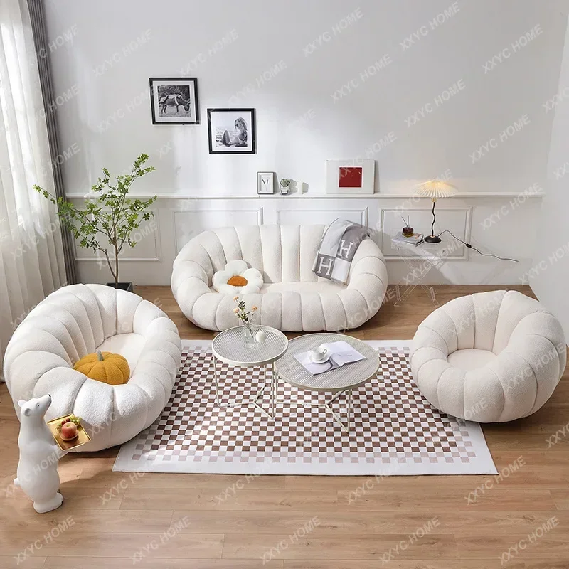 Lazy Sofa Pumpkin Chair Tatami Single Lamb Pink Lovely Bedroom Balcony Leisure Small Sofa Chair New Hot 2023 Drop shopping