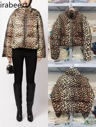 Leopard Print Fashion Streetwear Style Women's 2024 Autumn Wear Leisure Animal Print Stuffed Jacket Winter Clothes Women