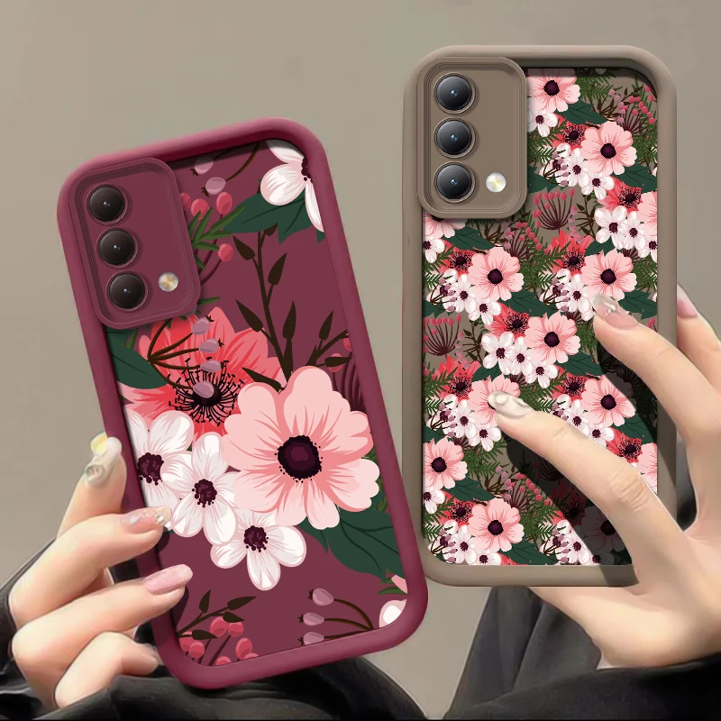 Redmi 15C Silicone Matte Phone Case For Xiaomi Redmi 15 14C 13C 12C 12C 11A 10A 10C 10 Prime Fashion Flower Print Soft Cover