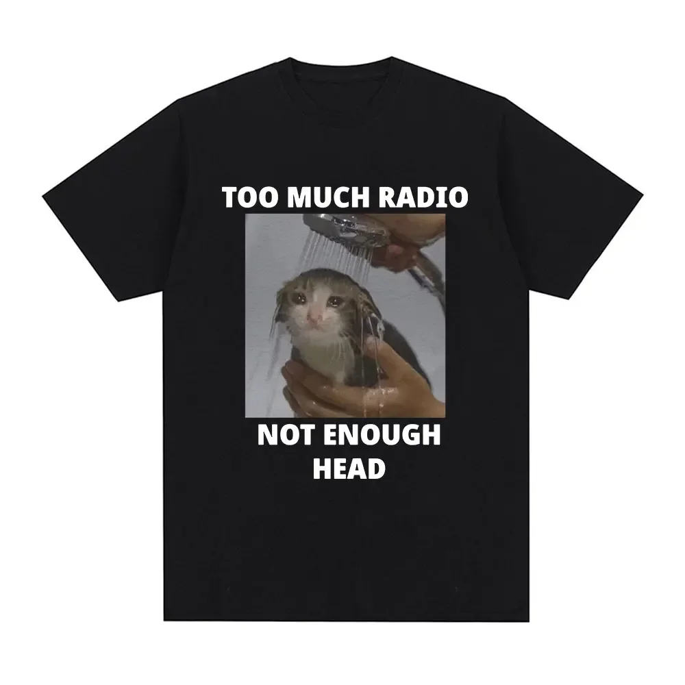 

Too Many Radiosnot Enough Funny Cat Pattern T-shirt Women's Casual Short Sleeved T-shirtstreet Wear