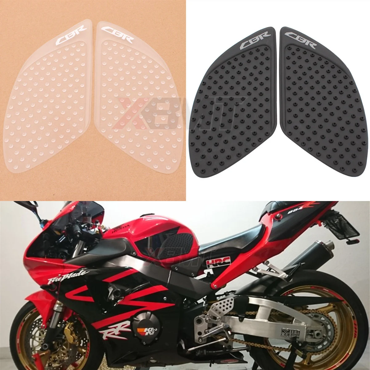 

Motorcycle Anti Slip Tank Pad Stickers Gas Knee Grip Traction Side Decals For Honda CBR929RR CBR954RR