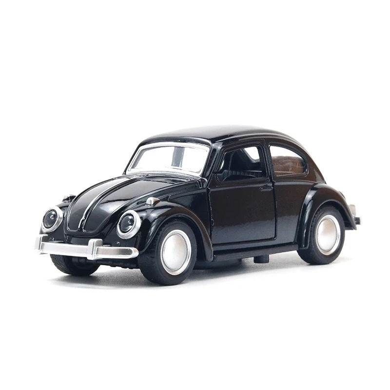 Alloy Car Model Beetle Vintage Door Opening Children\'s Toy Motorcar Cake Decoration Collection Accessories For Boy Gift