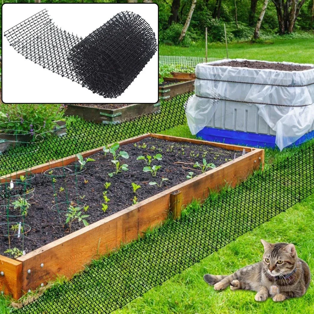 

New Mat Pricking Outdoor/Indoor PP Pest Deterrent Plastic Spike 400x30cm Wrap Around Animal Scarer Anti-Cat Dogs