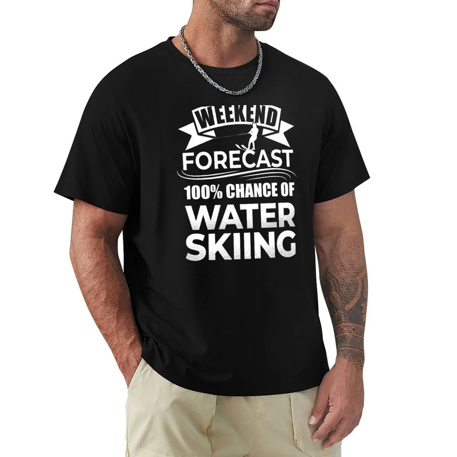 

Weekend Forecast 100% Water Skiing - Vintage Water Ski T-shirt hippie clothes summer clothes customizeds plain sweat shirts, men