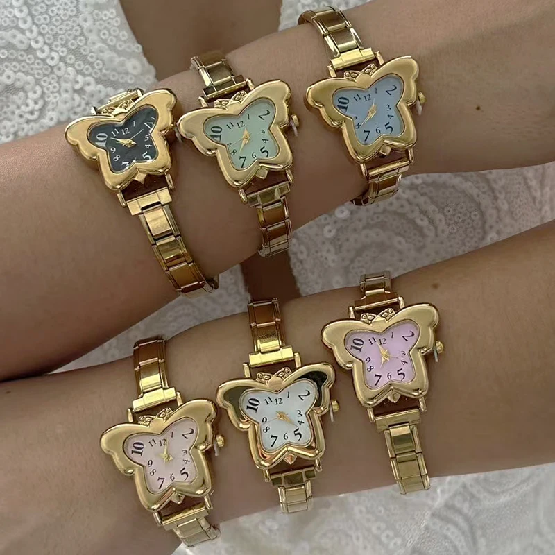 Fashion Butterfly Star Flower Shape Watch Bracelets High Quality Stainless Steel Men Women's 9MM DIY Italian Charm Watch Bangles