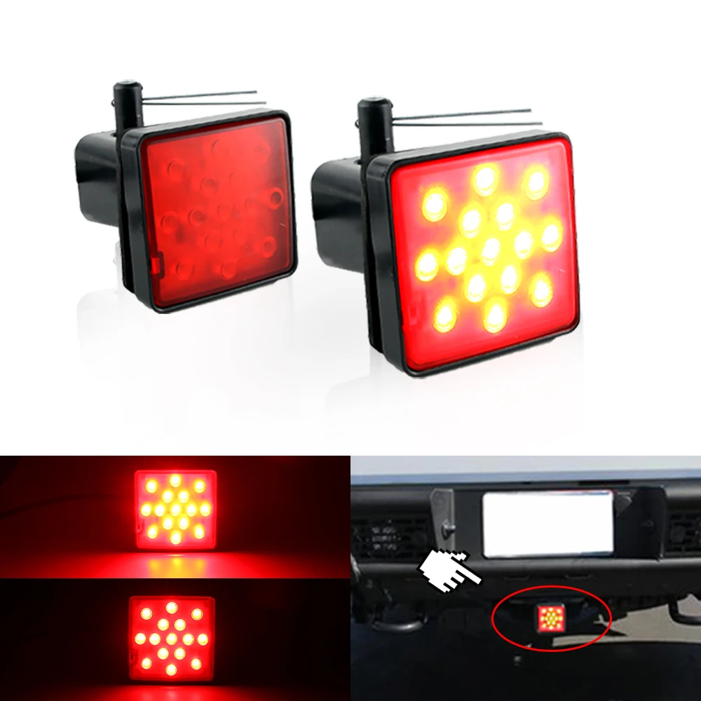 

1PC LED Brake Light Trailer Lights Vehicle Taillight Lamp Tail Warning Light with 2" Hitch Receiver for Towing Truck Pickup SUV