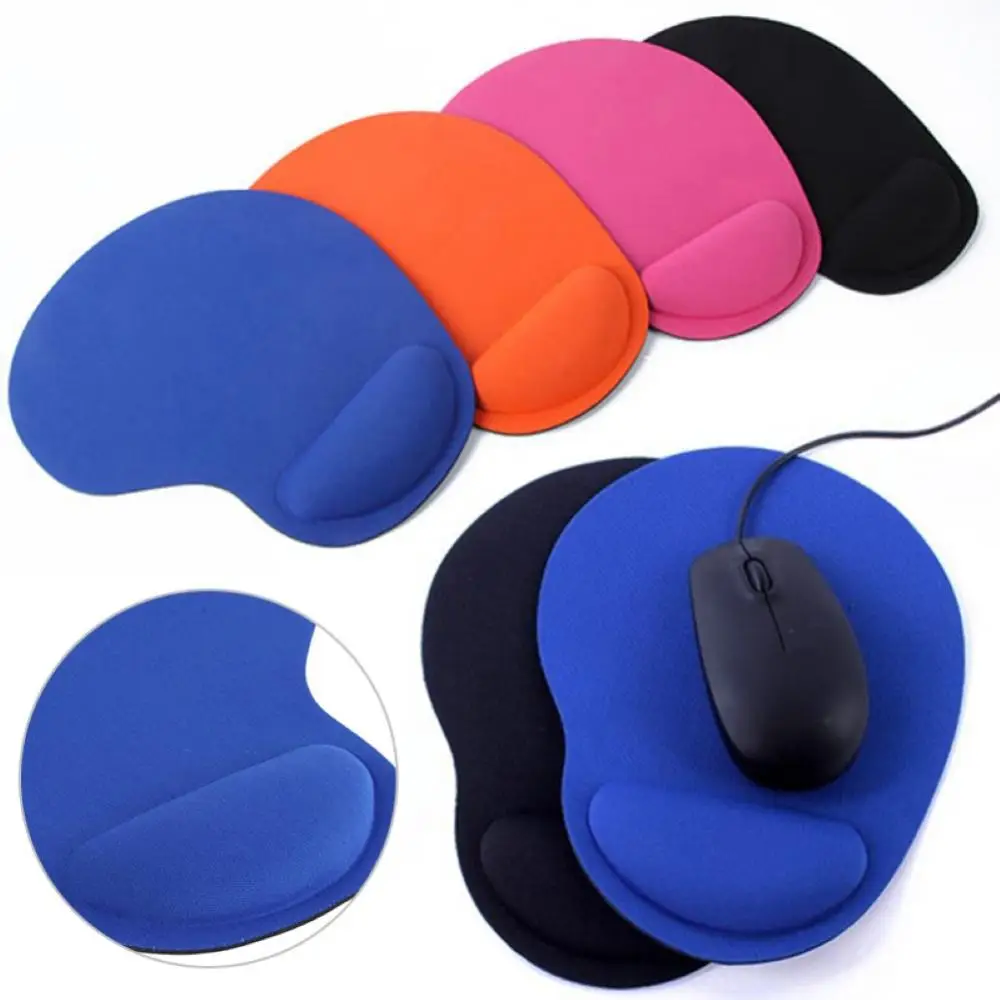 Wrist Support Mouse Pad Mice Mat Home Office Solid Color Anti-Slip Gaming with Wrist Support