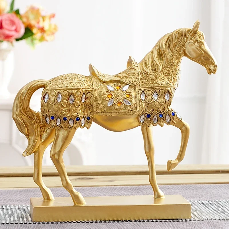 

Nordic Style Originality Figurines Modern Aesthetic Silver Art Horse Figurine & Miniatures Luxury Bedroom Home Decor Statua FYFM