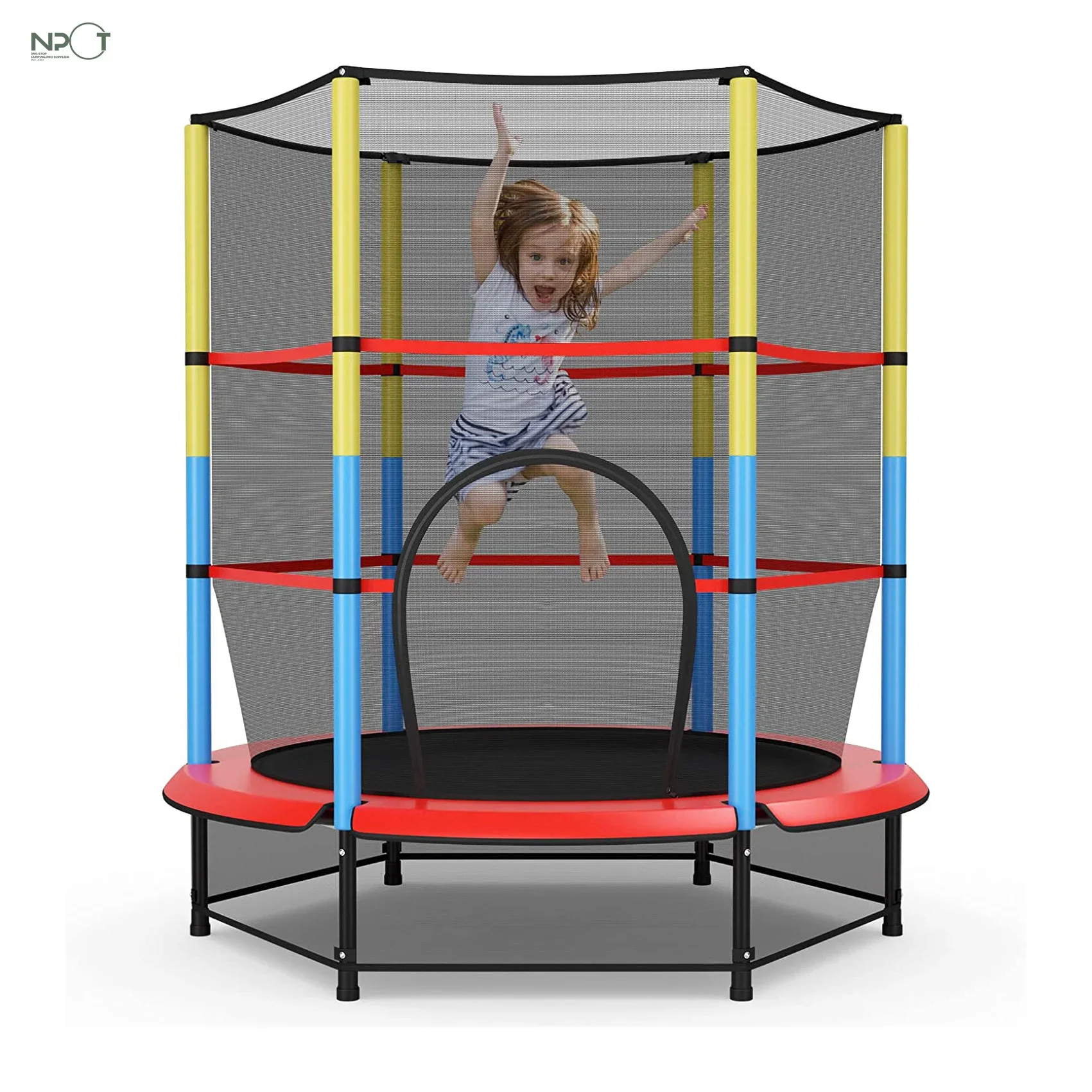 

Factory price OEM Garden Trampoline, Children's Trampoline with Lockable Safety Net, Fitness Trampoline up to 45 kg