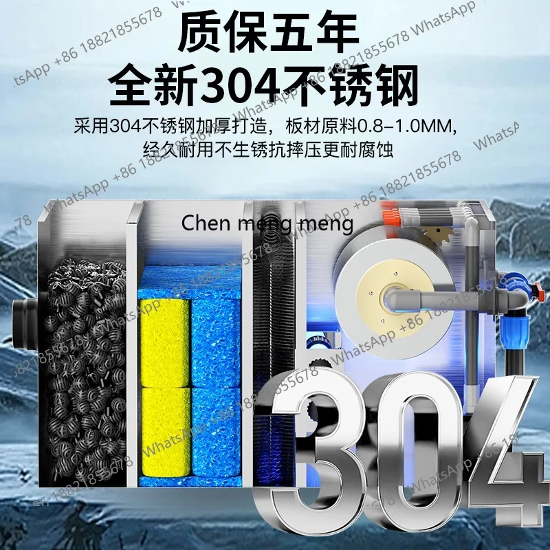 الفولاذ المقاوم للصدأ بركة السمك تصفية نظام تداول المياه طبل الغسيل العكسي الصامت مرشح صغير