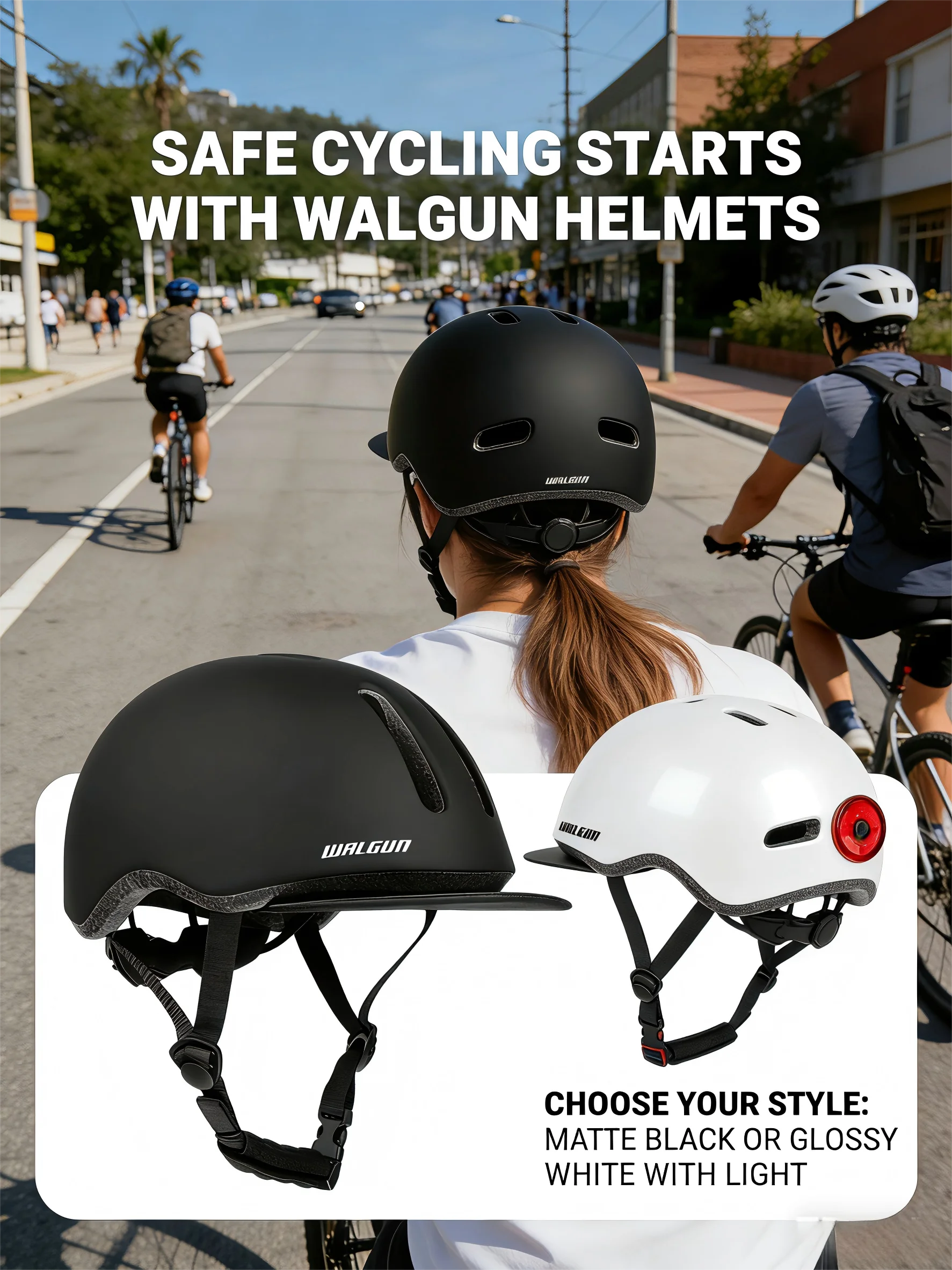 UB-26 Vintage Fahrradhelm mit LED-Licht CE-Zertifiziert Ultraleichter EPS-Rollerhelm für Männer Frauen Urban E-Bike Fahrradhelm
