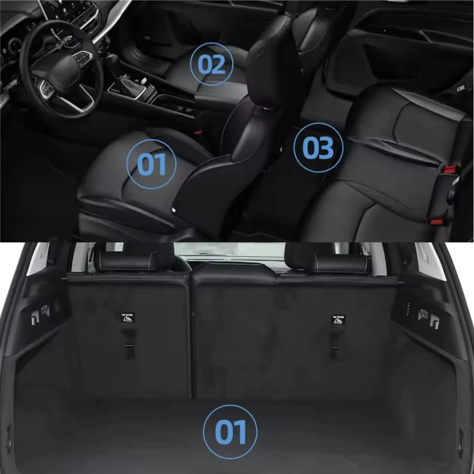 Car Trunk Mat For Subaru Outback 2020-2025 TPE Foot Mats All Weather Backrest Pad Rear Trunk Cargo Liner Anti Dirty Pads