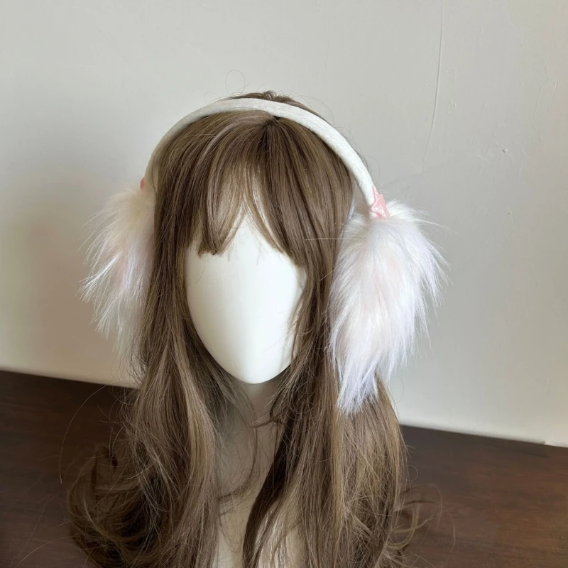 Lovely Winter Earmuff Soft & Warm Ear Covers for Women Teens Girl Furry Plush Ear Protectors Outdoor Activity Ear Muffs