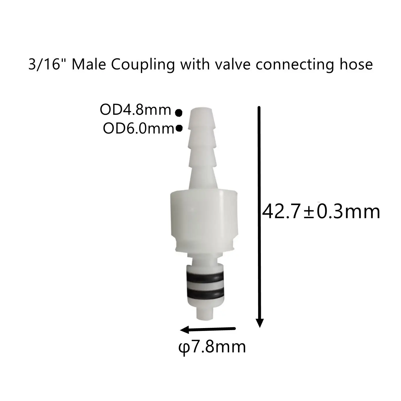 1/8 "3/16" 1/4 "acoplamiento macho de orificio pequeño instalación de Panel de manguera de conexión conector rápido con válvula XINOZONE
