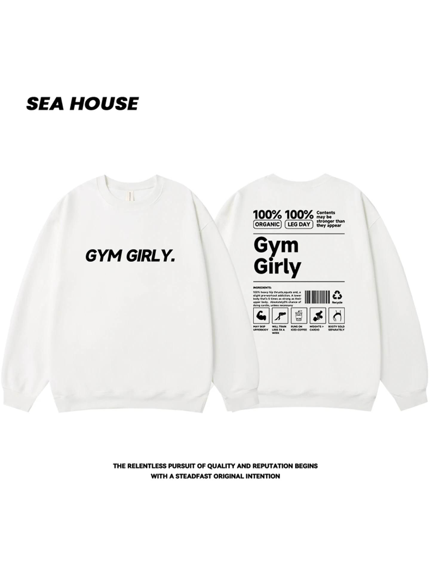 

Gym Girly Creative Letter Print Sport Crew Ne Sweatirt Fitn Lifting Iron Girl Personalized Loose Fit Long Sve Hoodie
