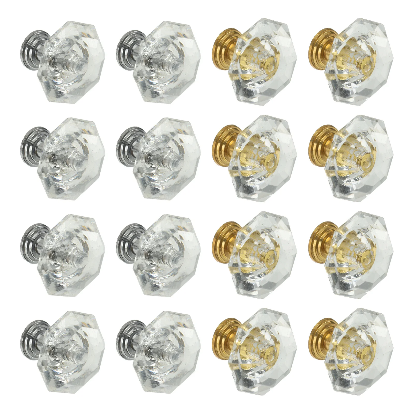 

16 Pcs Crystal Door Handle Pulls for Cabinets Furniture Knob Decor Handles Acrylic Decorate