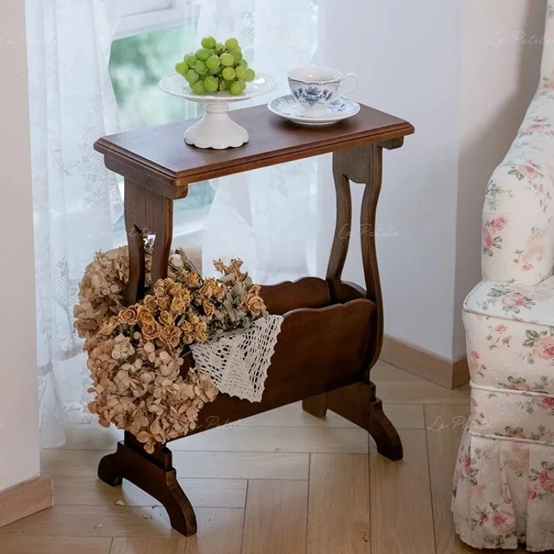 

Retro side table, storage rack, home living room, bedroom decoration, cafe, magazine rack