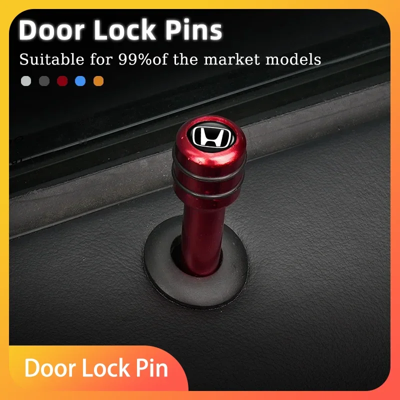 

4Pcs Car Door Lock Knob Alloy Security Insurance Pull Pins For Honda Civic Accord CRV HRV Fit Jazz City Odyssey Jade Vezel