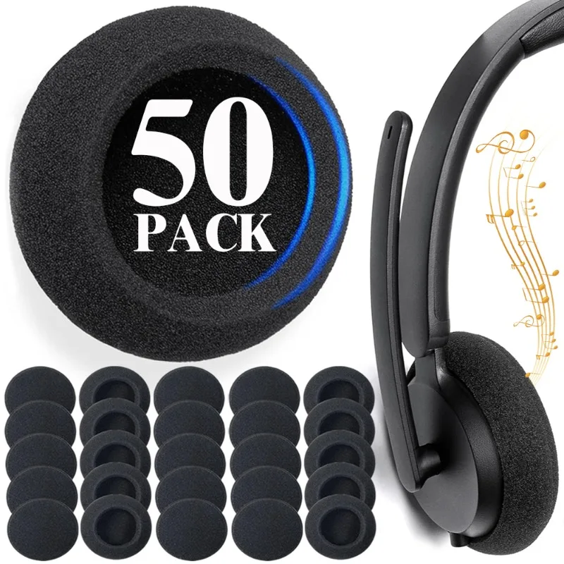 10-50 шт., сменные губчатые чехлы для наушников, пенопластовые амбушюры, защитный рукав 35/45/50/55/60 мм, насадки для наушников