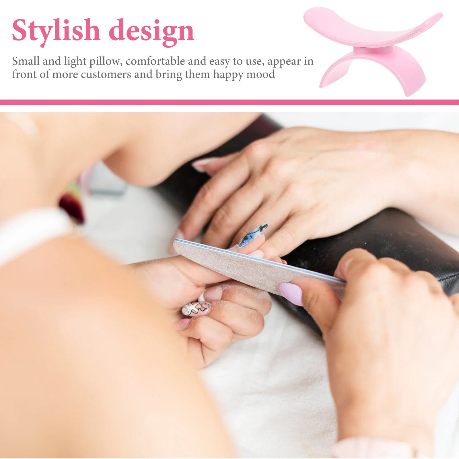 

U Shape Arm For Manicure Salon Cushion Foot Care Massage Tool Surface Easy Clean Durable Lightweight Portable Nail Art
