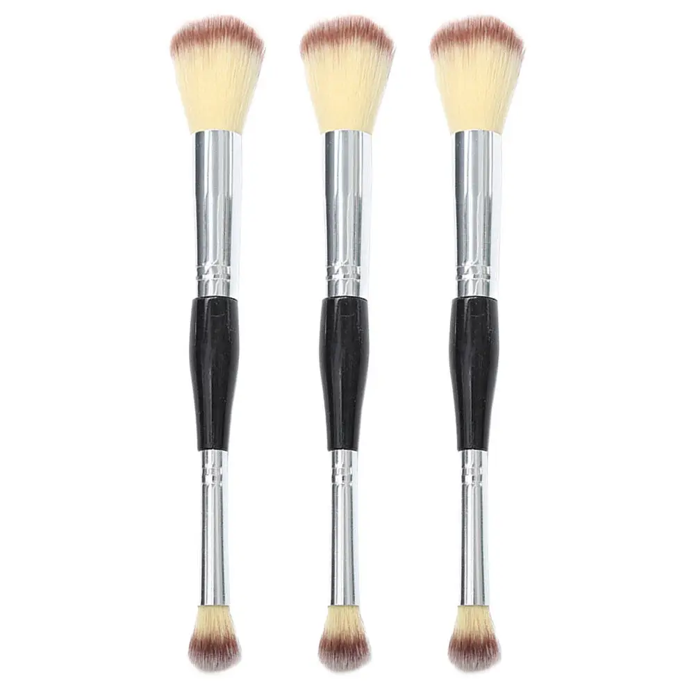 

3Pcs Premium Synthetic Makeup Brush Set Elegant Portable Blending Foundation Powder Blush Brush for Women Daily Use