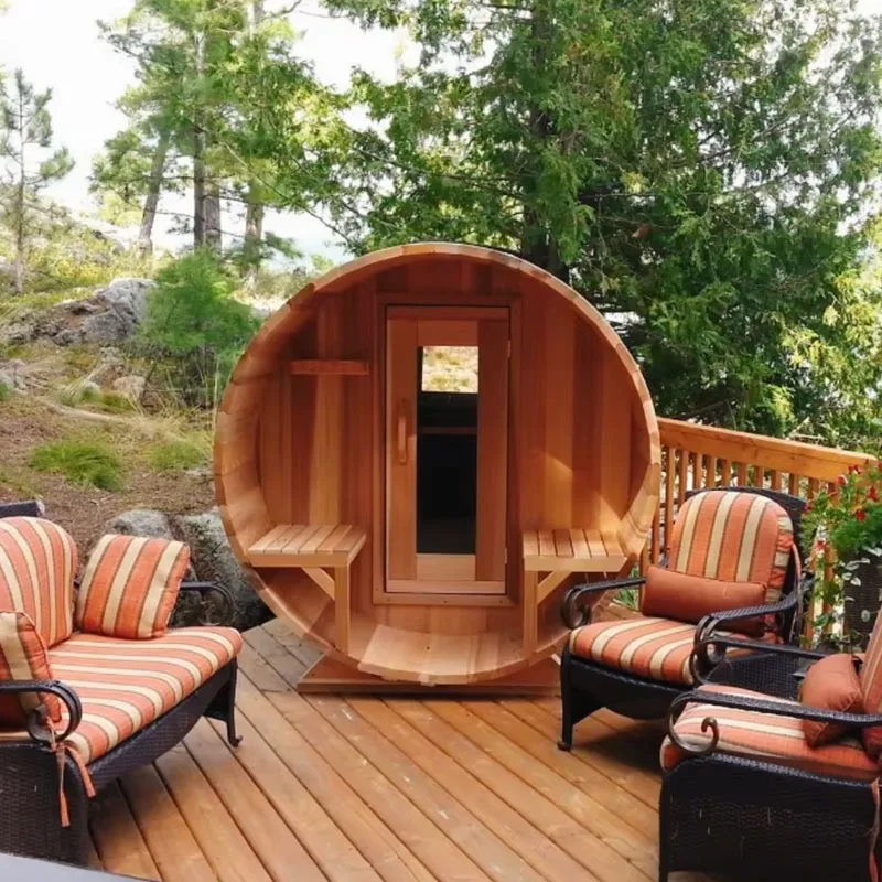 Luxury Solid Red Cedar Hemlock Wooden Sauna Room Elegant and Durable Indoor Sauna