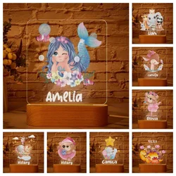 Personalized  Acrylic Night Light Customized Baby Name Lamp Custom Cartoon Light Birthday Gift for Kids Home Bedroom Decoration