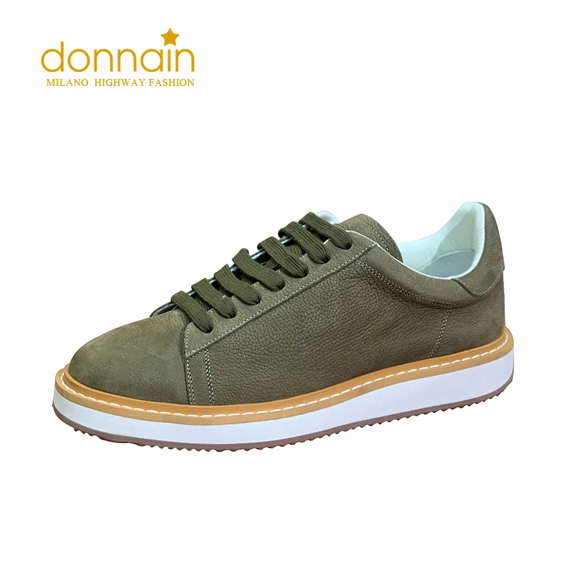 DONNAIN Casual Sneakers For Man&Women Luxury Cow Suede Lace up Flat Couple Shoes Leather Men\'s Sneakers  Female Sports Shoes