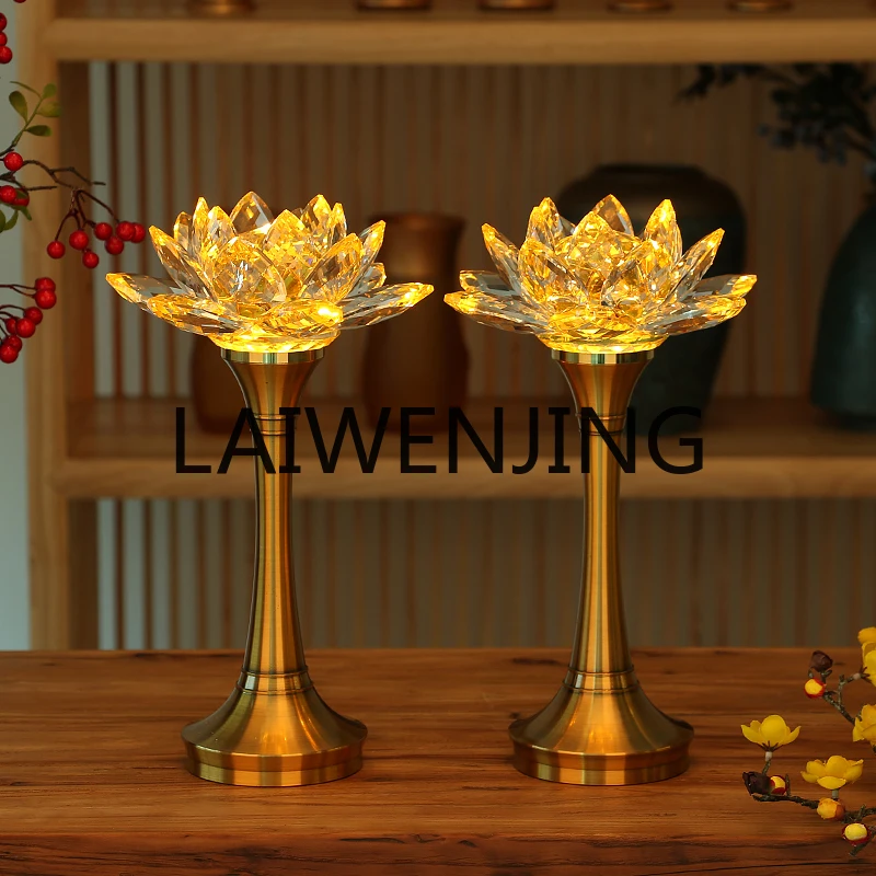 RWJ Copper Colorful Crystal Lotus Changming Buddha Shrine Front Buddha Shrine Led