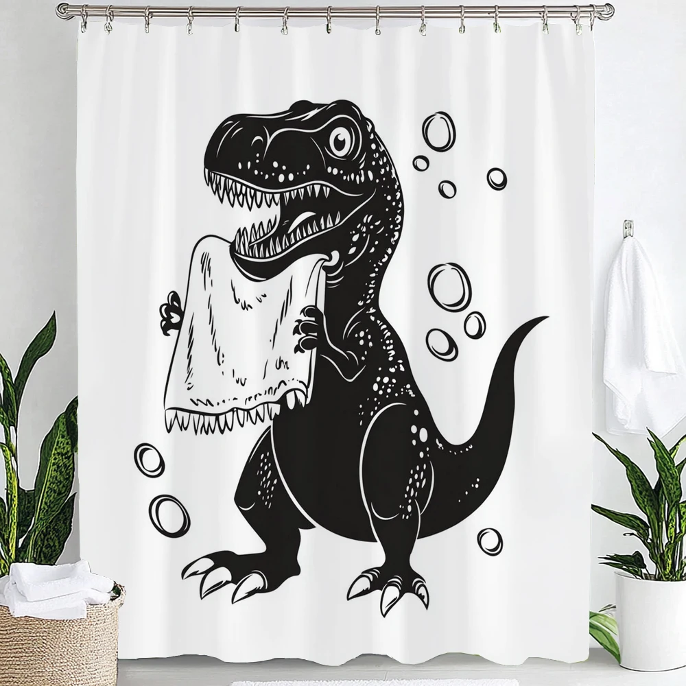 Kids Cartoon Animal Shower Curtain Funny Letters Blue Watercolour Fish Polyester Fabric Washable Shower Curtains Bathroom Decor