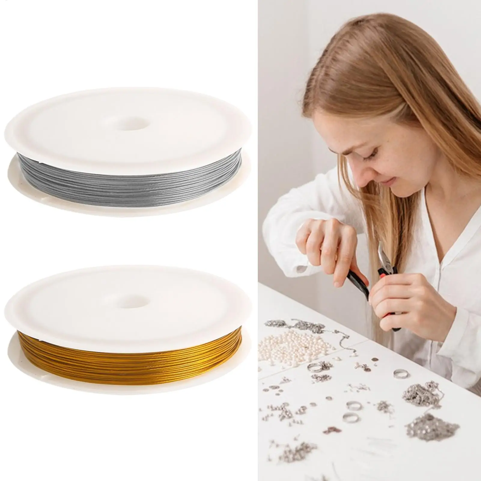 비드 와이어 스테인레스 스틸 얇은 구슬 와이어 골드 실버 스트링 스레드 공예 용품 수공예품 매니아 장식품
