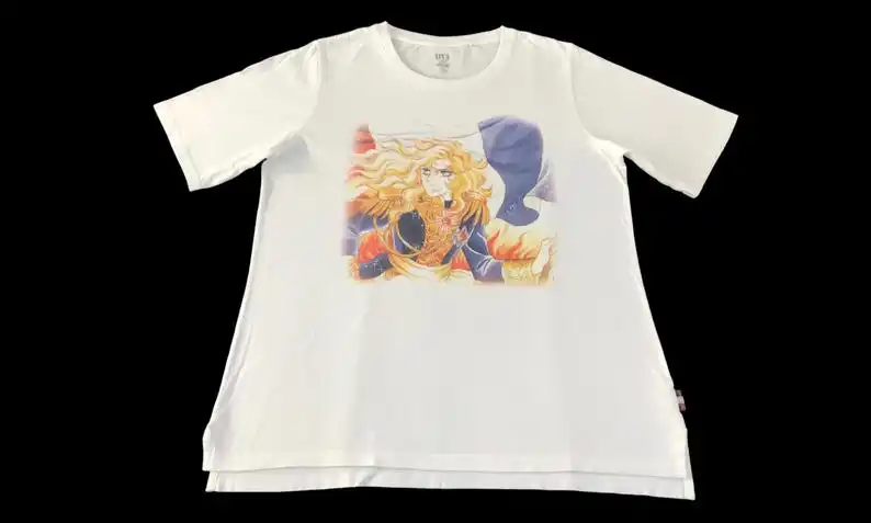 

Винтажная японская футболка с анимированной серой манги 1979, розы Версаль, иллюстрирована Riyoko Ikeda, женская футболка подходит для размера L XL YA