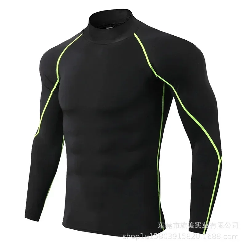 Men High Collar Thermal Underwear Elastic Thermal Shirt Man Compression Undershirts Long Johns Man Sport First Layer Sleepwear