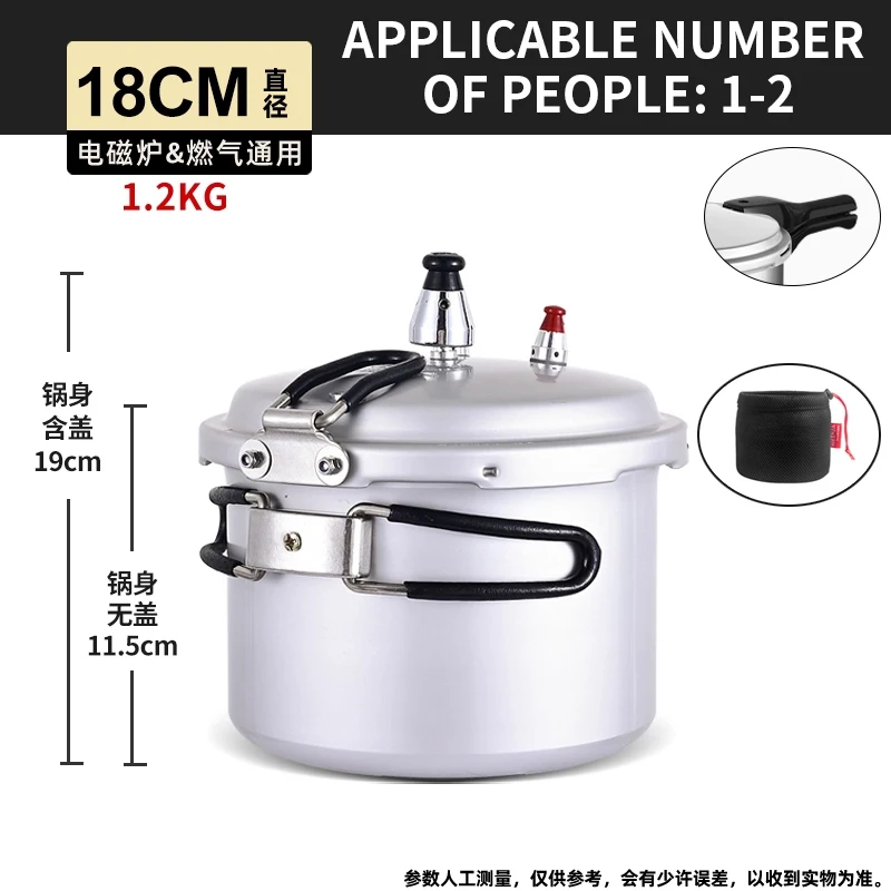 Panci presto portabel untuk luar ruangan, panci presto dataran tinggi untuk perjalanan sendiri, penanak nasi mini kecil dengan pegangan lipat