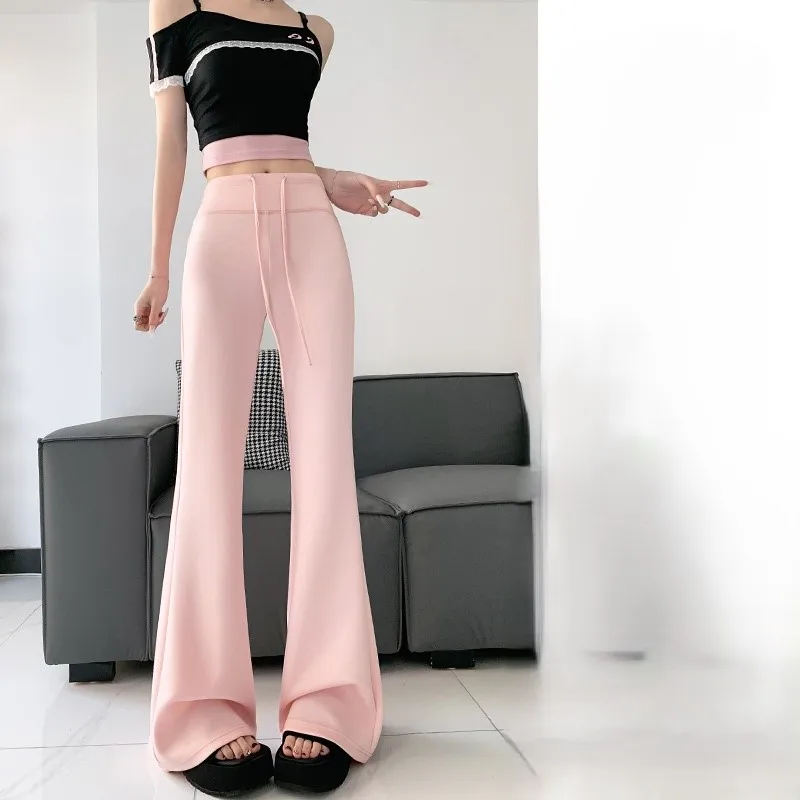 Bootcut Broek Zwart Dames Feestkleding Club Nacht Avond Elegante Mode Trendy Versierd Lovertjes Kralen Geborduurd Dames