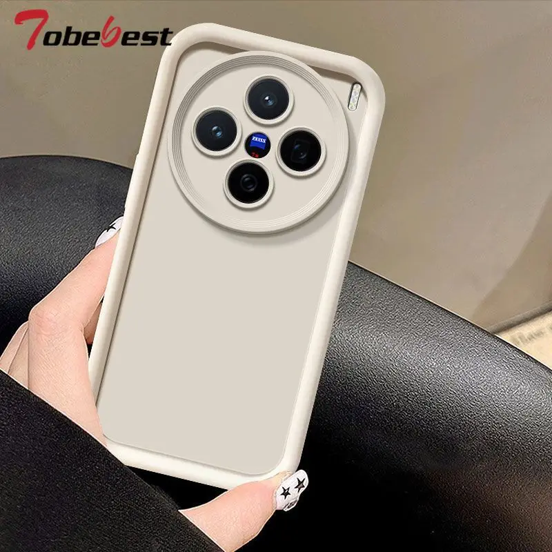 حافظة من السيليكون الناعم لهاتف Vivo X200 mini X200S X100 X100S Pro عدسة كاميرا فائقة النعومة مع غطاء واقي للشاشة