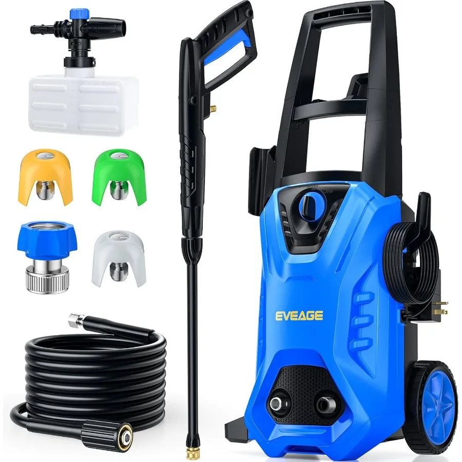 

Electric Pressure Washer with 1000ml Foam Cannon for Car Fence Patio Deck Driveway Cleaning Aluminum Housing Red