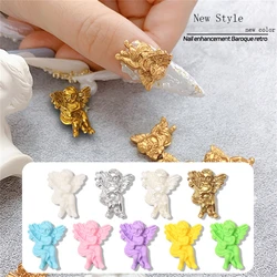10Pcs Colorful Baroque Angel Baby Nail Art Decorations Retro Manicure Charms Part Jewelry 3D Designer Nails Accessories 14*17mm