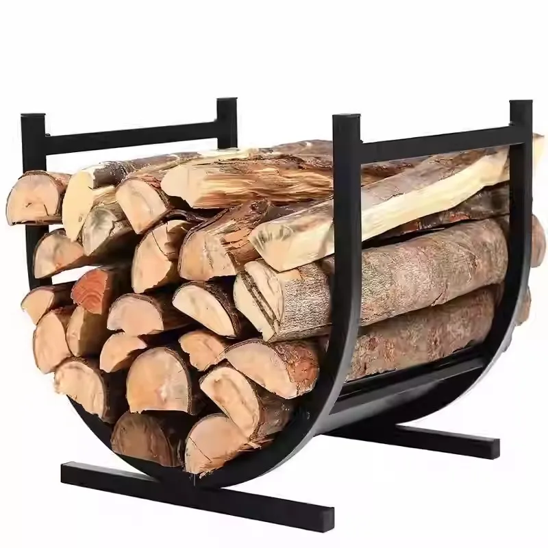 

Hot-Selling Outdoor Camping Firewood Stacking Rack Bracket Firewood Rack with Tool Holder Barbecue Wood Storage Display Rack