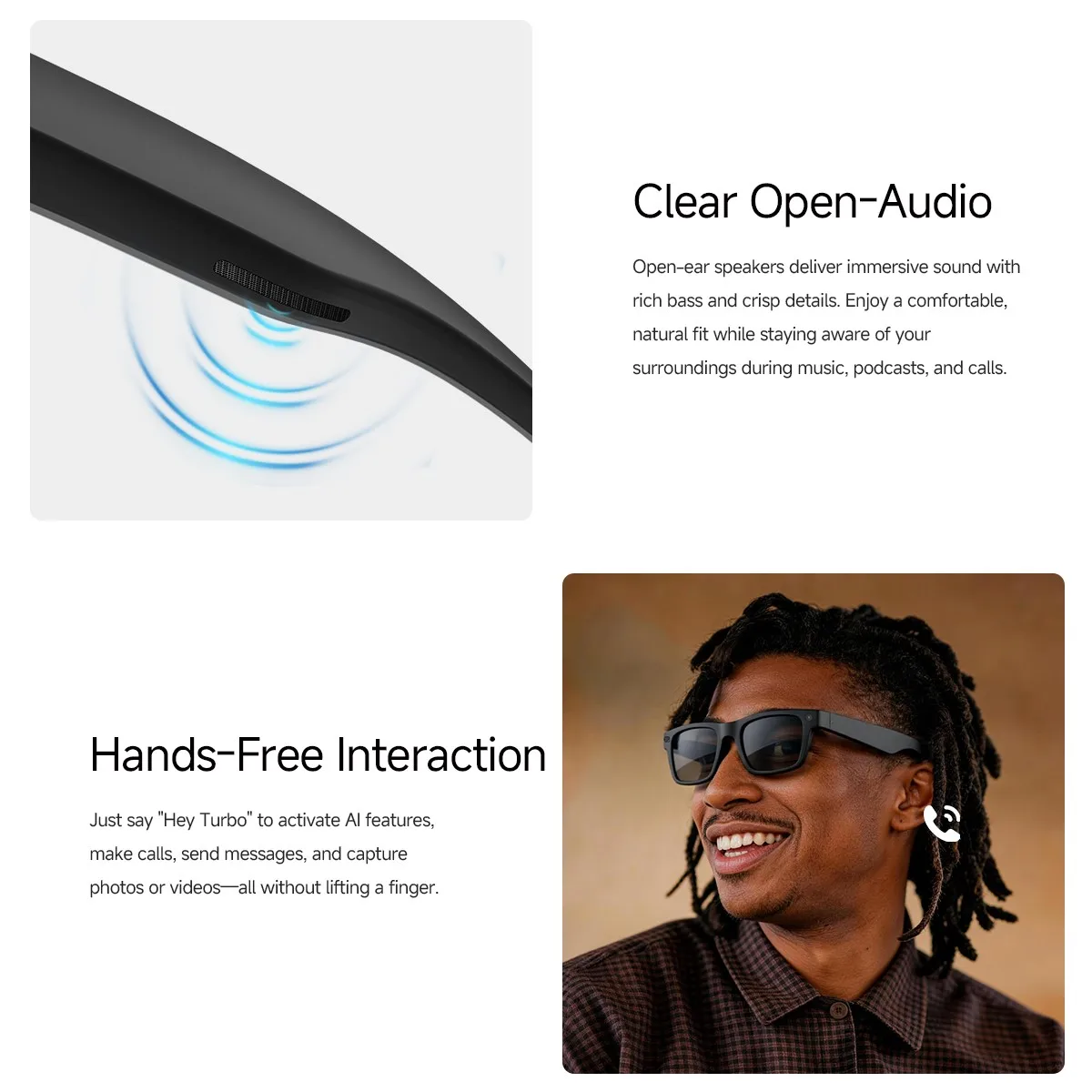 MT5 Ultra Smart AI Glasses 8MP HD Camera Video Recording Voice Call With Charging Case Intelligent AI Translation Glasses - Detail 1