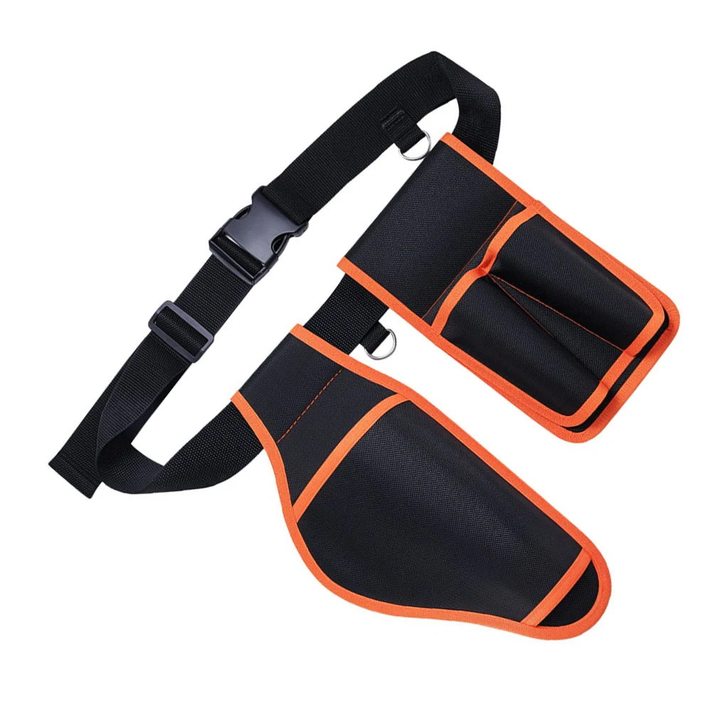 Gardening Organizer Tool Waist Bag Weatherproof Protection Adjustable Waist Strap Belt Loop Design Multiple Compartments Black