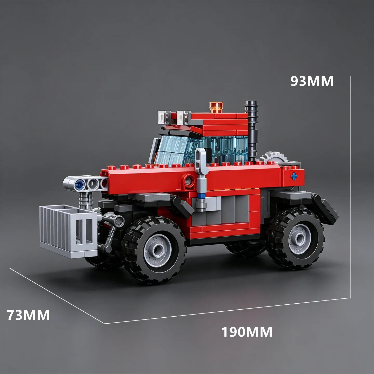 City Series Telescopic Boom Forklift Fire Rescue Vehicle Building Blocks Firefighter Multi-Purpose Vehicle Model  Toy