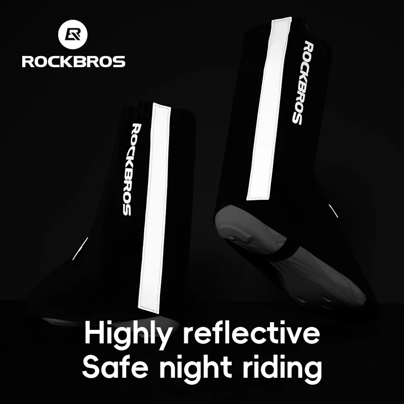 ROCKBROS Cycling Shoes Cover Highlight Reflective Anti-slip Waterproof Shoes Cover Overshoes Protector Bicycle Cycling Footwear