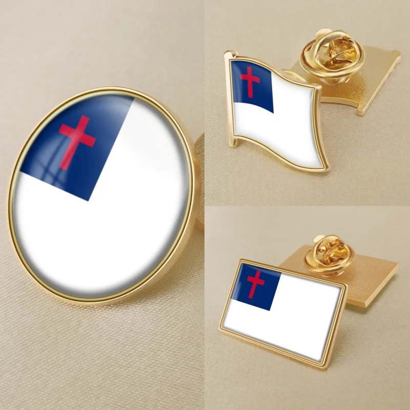 

Christian Flag Brooch Badges Lapel Pins