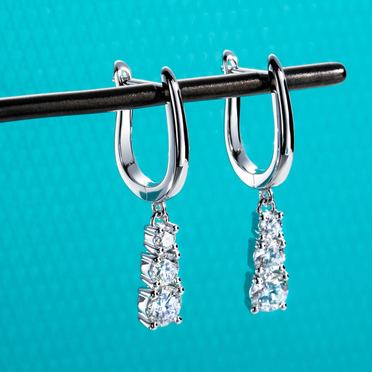 AnuJewel 1.8cttw D Color Moissanite Diamond Dangle Drop Earrings 925 Sterling Silver Earrings Charm for Women Jewelry Wholesale